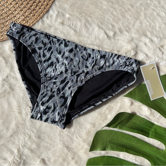 MICHAEL Michael Kors Other - Michael Kors Silver Metallic Leopard Print Bikini